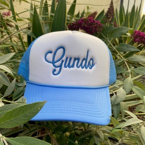 Gundo Blue Embroidered Trucker