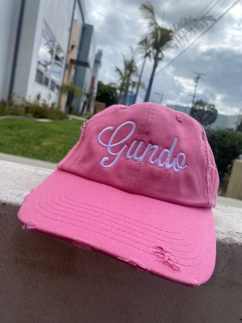 Distressed Pink Gundo Baseball Cap